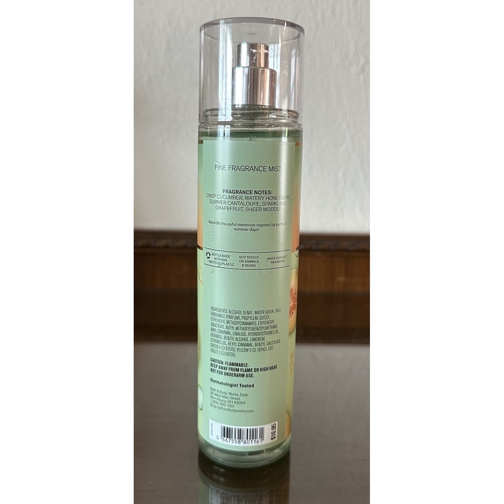 BATH AND BODY WORKS CUCUMBER MELON FINE FRAGRANCE MIST SPRAY 8 OZ - Picture 3 of 3
